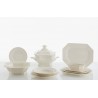 Vajilla completa de 56 piezas colección Ochavada Blanca