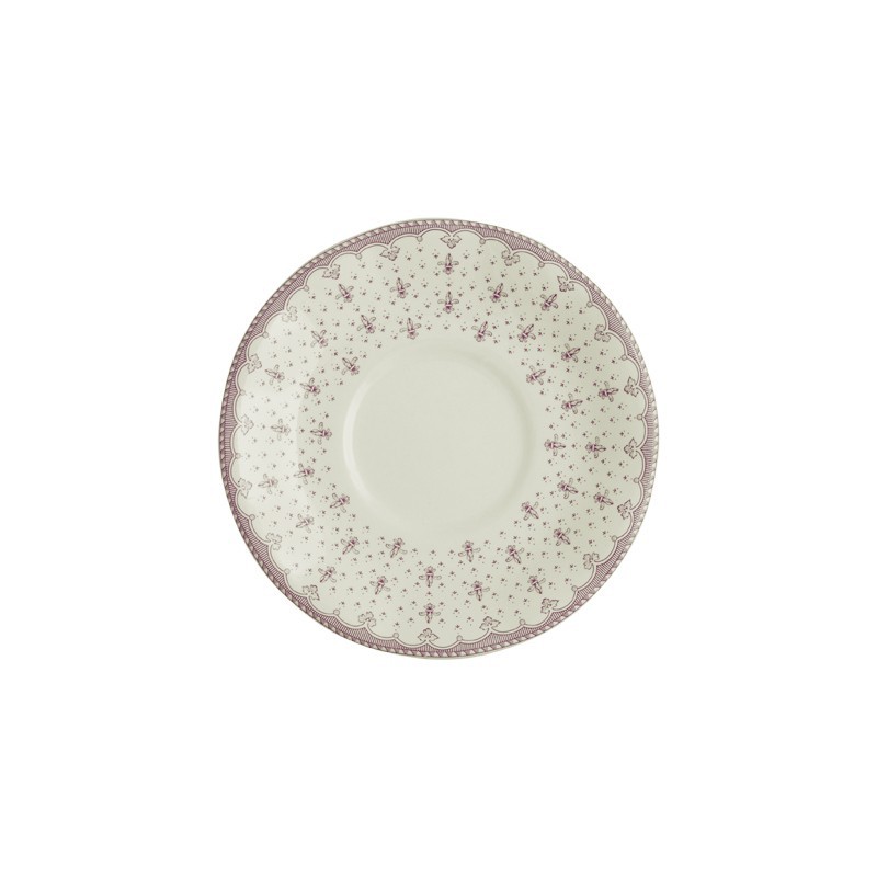 Platillo de consomé-desayuno colección Flor de Lis Rosa