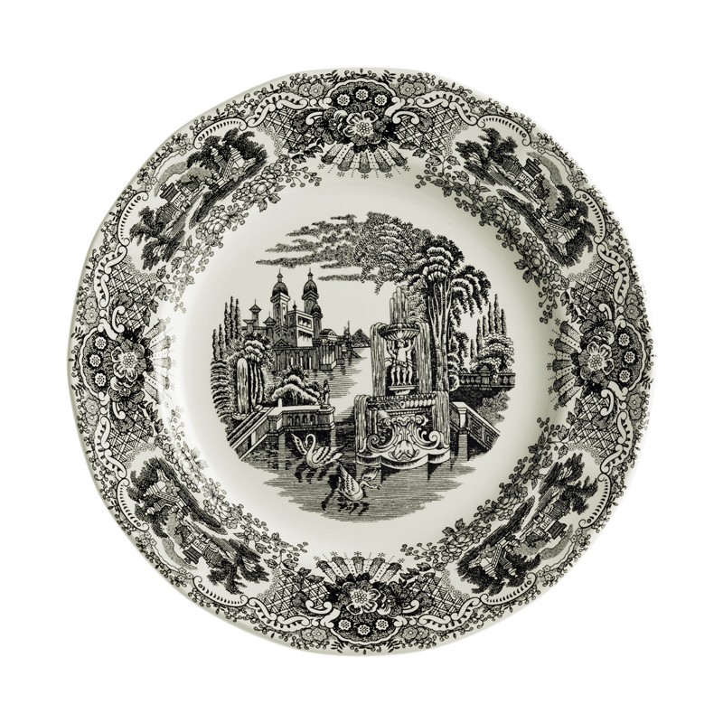 Plato llano 28 cm colección Negro Vistas