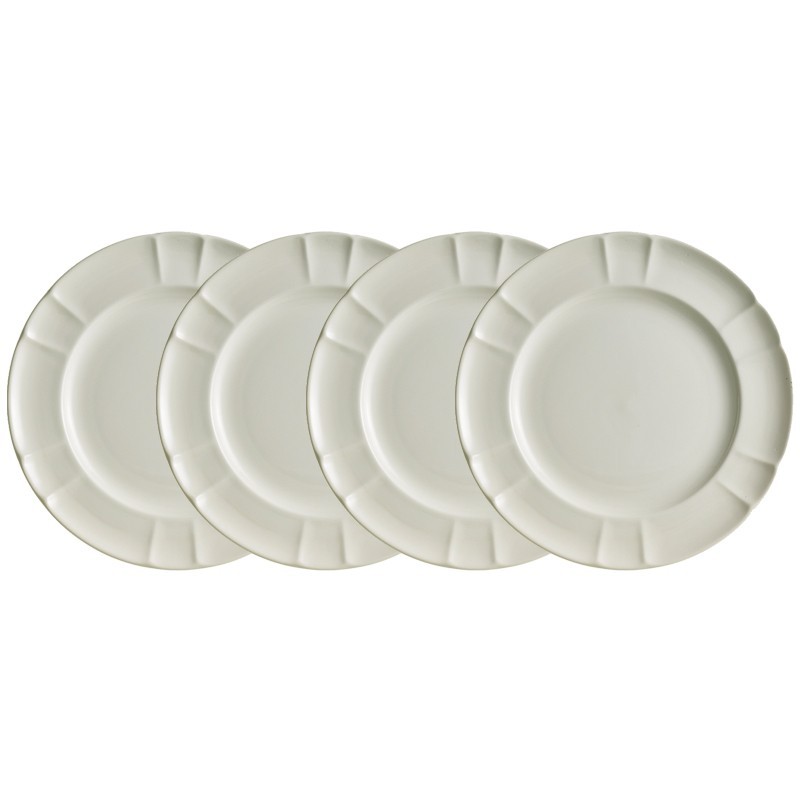 Set de 4 platos llanos 28 cm colección Imperio Blanca