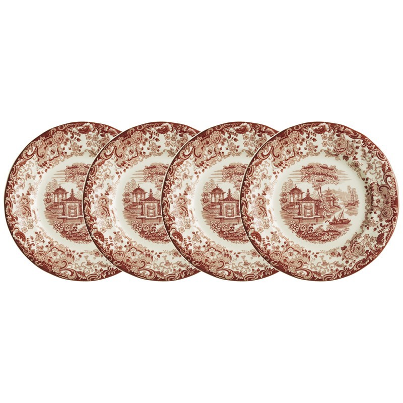 Set de 4 platos llanos colección 202 Rosa