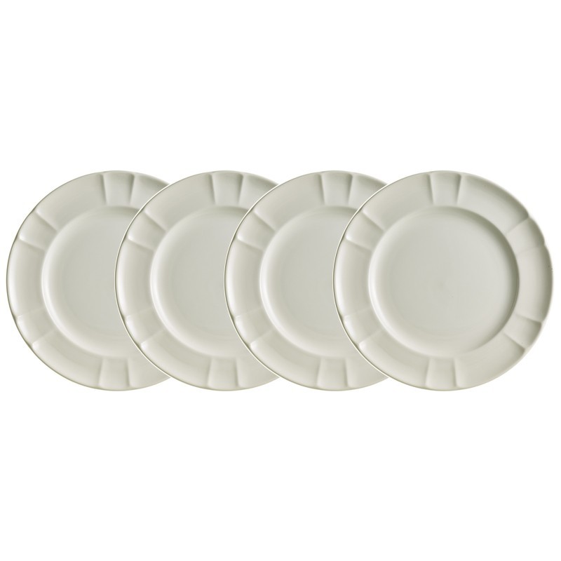 Set de 4 platos llanos colección Imperio Blanca