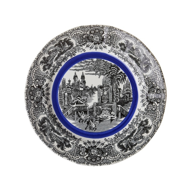 Plato llano colección Negro Vistas Blue by Aaron Stewart Home