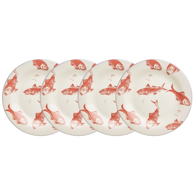 Set de 4 platos llanos colección Peces
