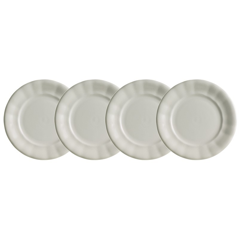 Set de 4 platos de postre colección Aurora Blanca