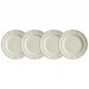 Set de 4 platos de postre colección Ochavada Blanca