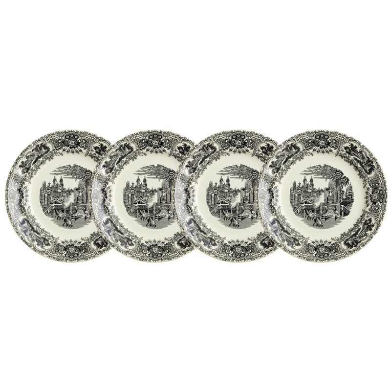 Set de 4 platos de postre colección Negro Vistas
